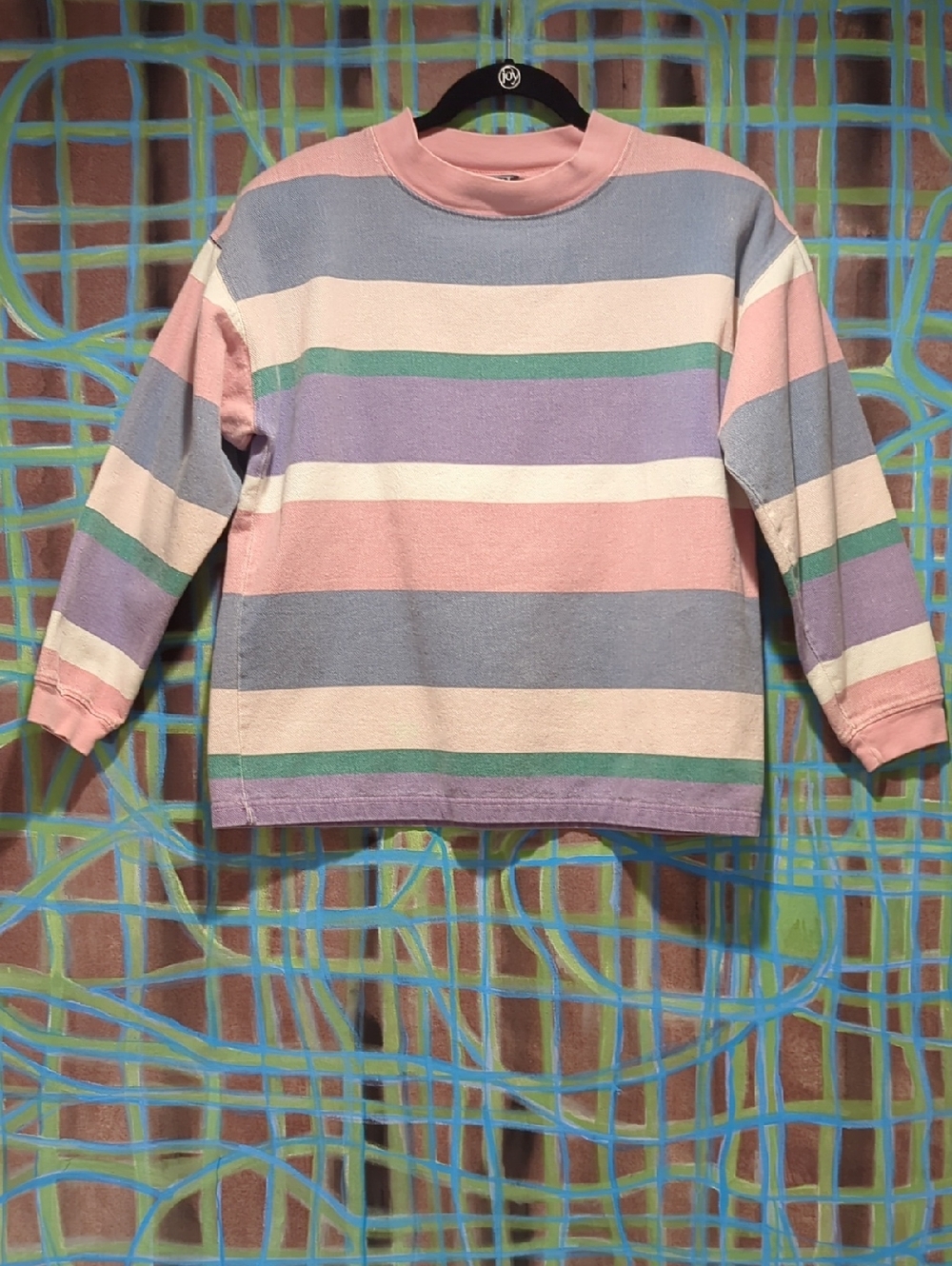 VINTAGE 1980s Best American Clothing Co Striped Long Sleeves W/ Shoulder Pads Sm